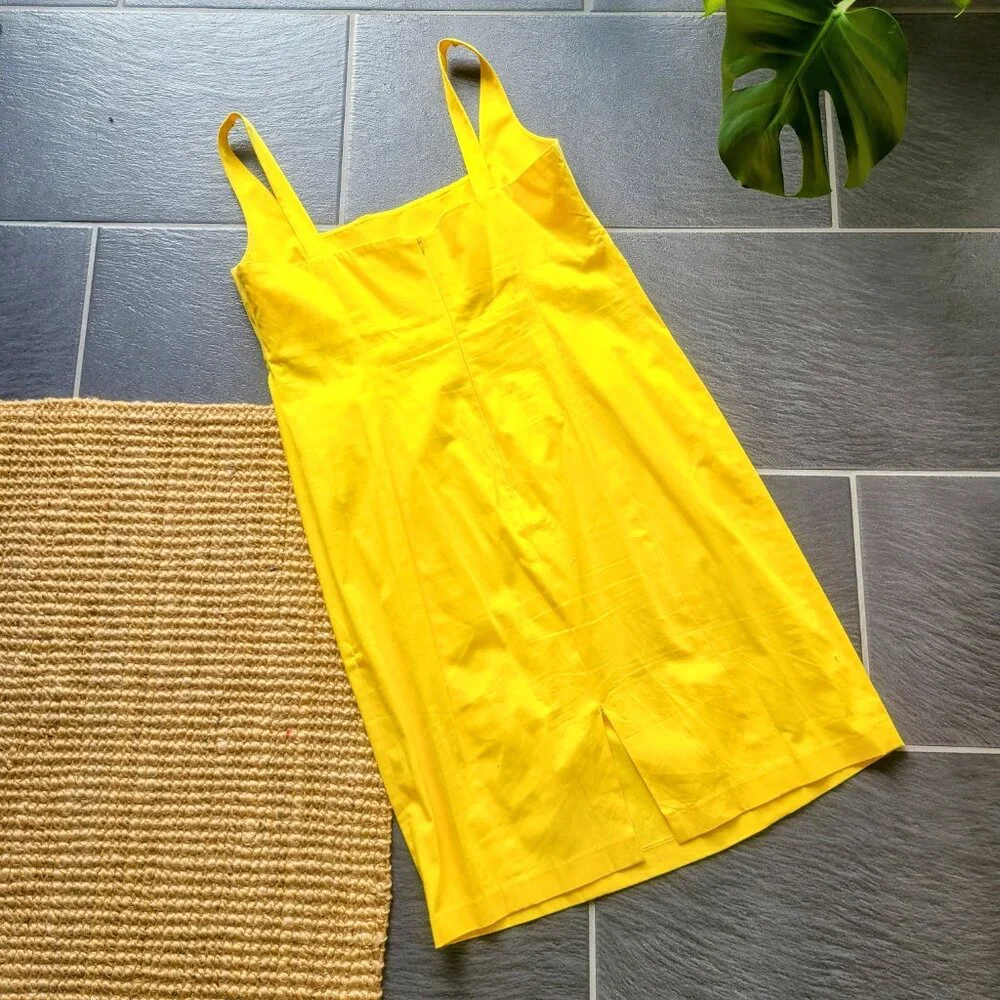 Calvin Klein Yellow Sleeveless Bodycon Mini Dress Size 14
